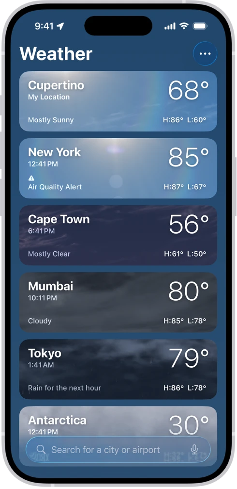 Alerta meteorológica en smartphone